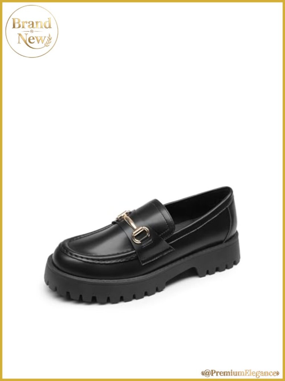 Platform Chunky Loafers Slip-On Faux Leather Women's Shoes